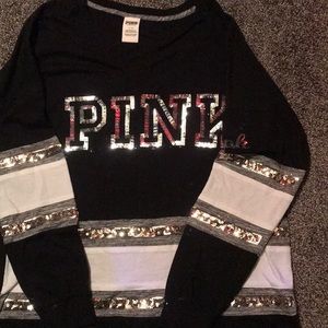 Pink bling  over sized long sleeve